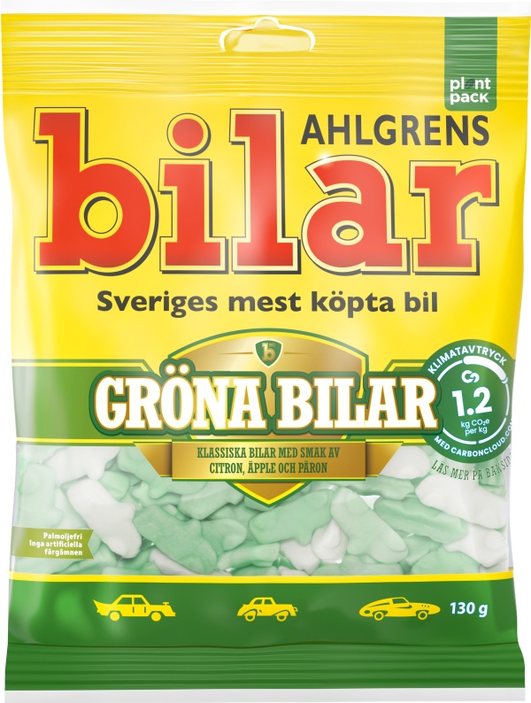 Ahlgrens Gröna Bilar Påse 100g