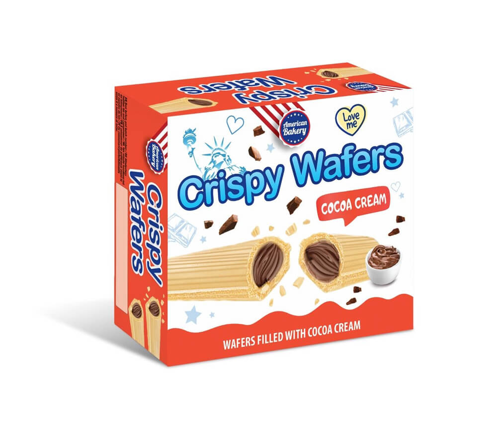 American Bakery Crispy Wafers - Cocoa Cream 180g