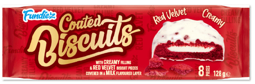 Fundiez Coated Biscuits Red Velvet 128g