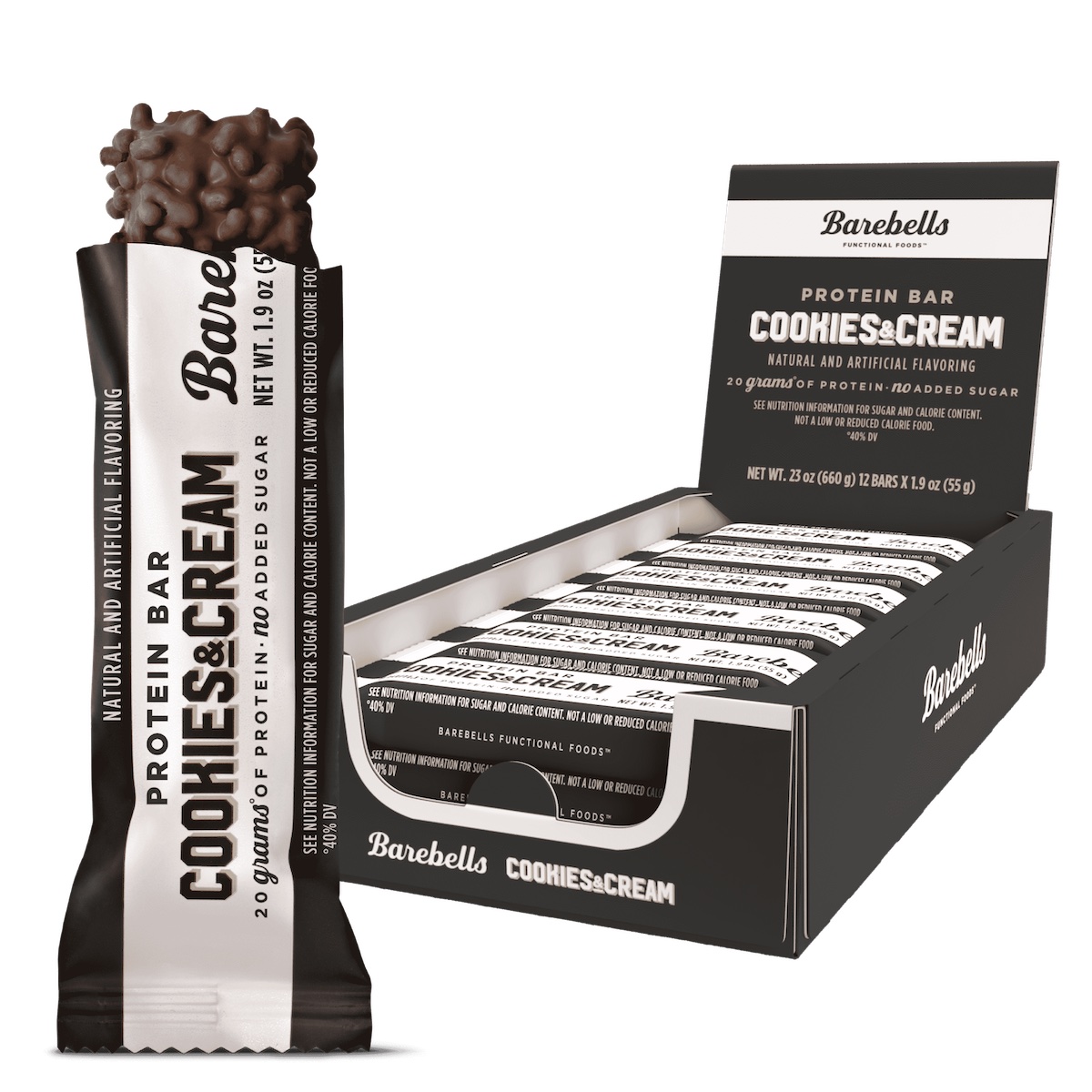 Barebells Protein Bar - Cookies & Cream 55g x 12st (hel låda)