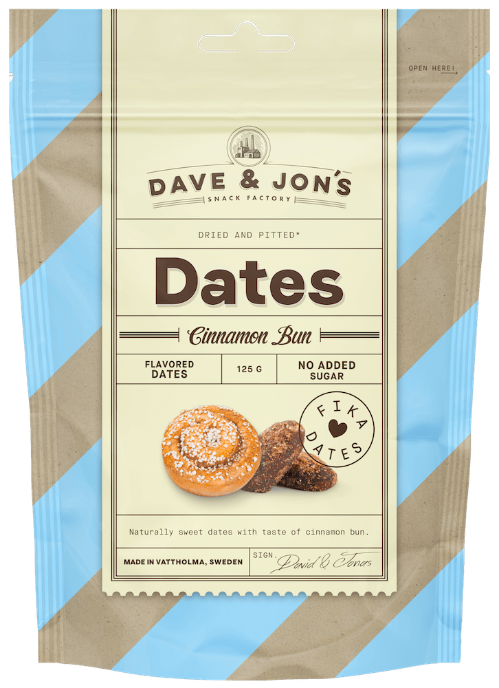 Dave & Jons Dadlar Cinnamon Bun 125g