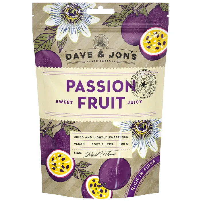 Dave & Jons Torkad Passionsfrukt 100g