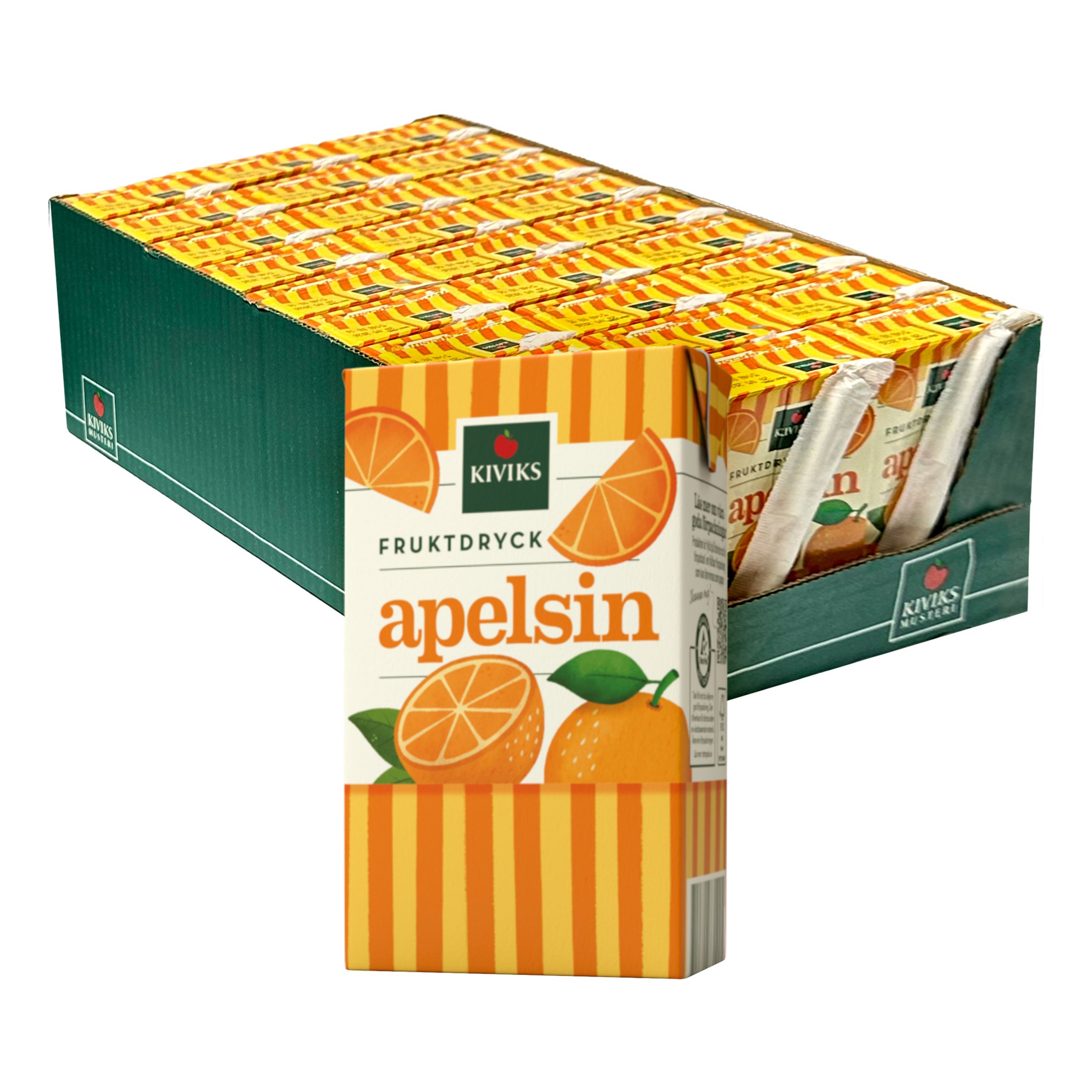 Kivik Apelsindryck med Sugrör - 27-pack