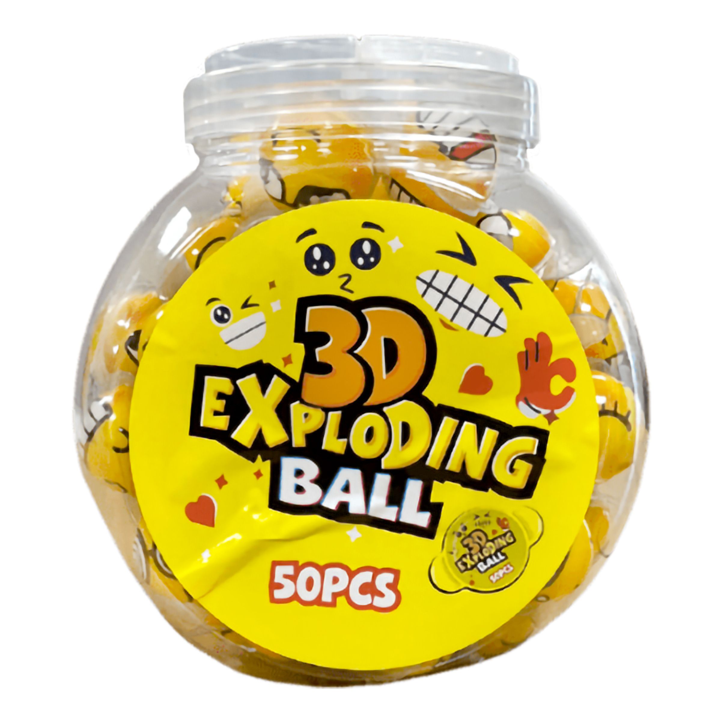 3D Smile Exploding Ball Storpack - 50-pack