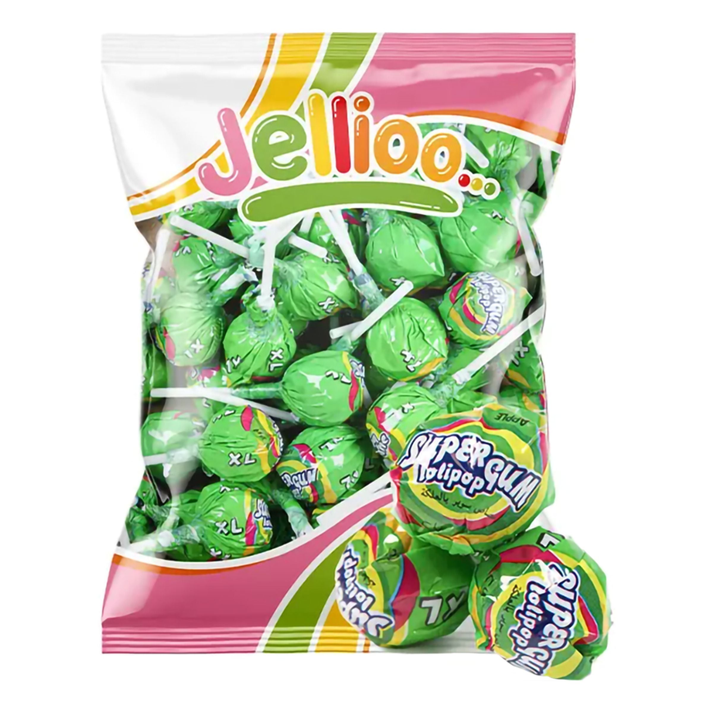 Jellioo Super Gum Lollipop Green Apple Storpack - 1 kg