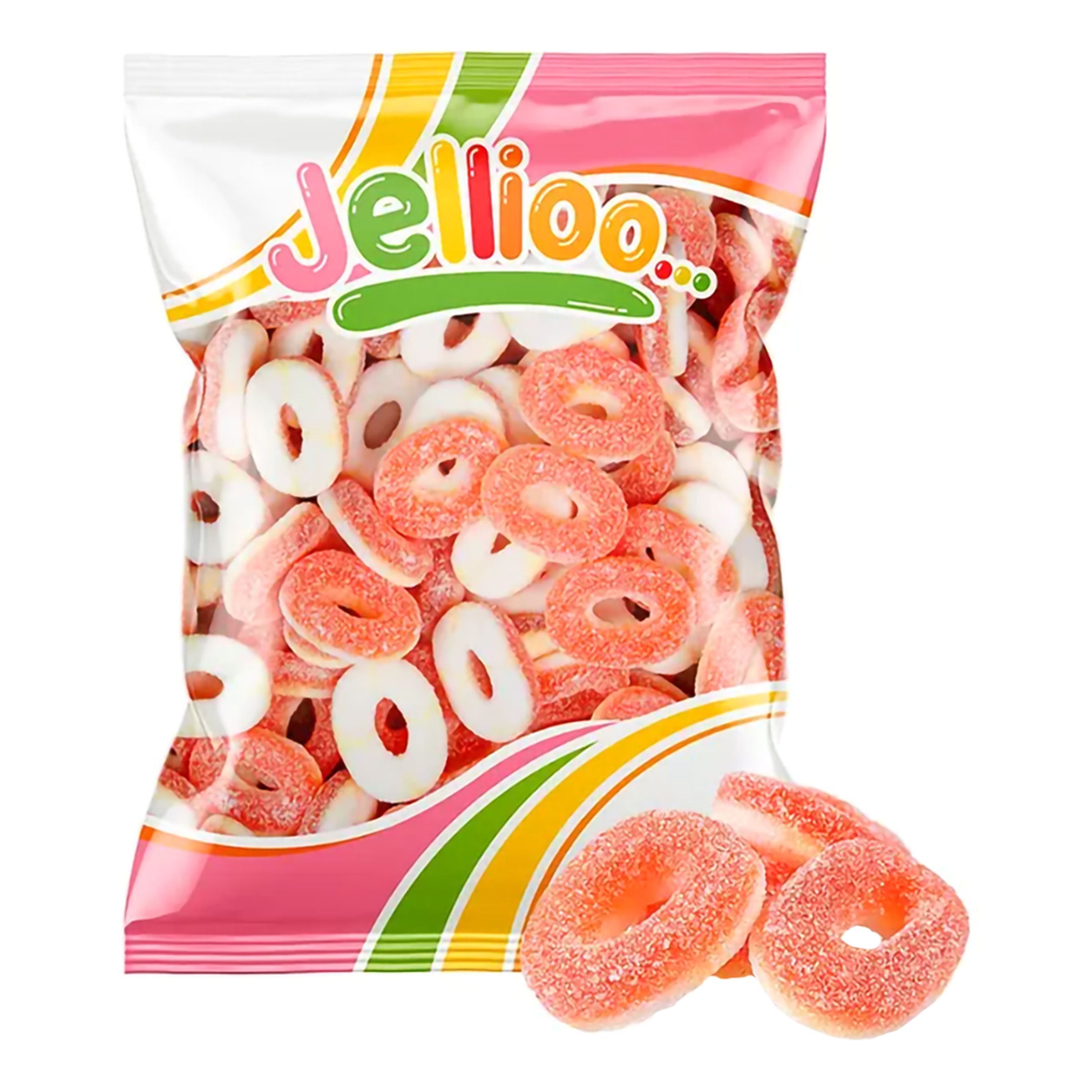 Jellioo Peach Rings Storpack - 1 kg