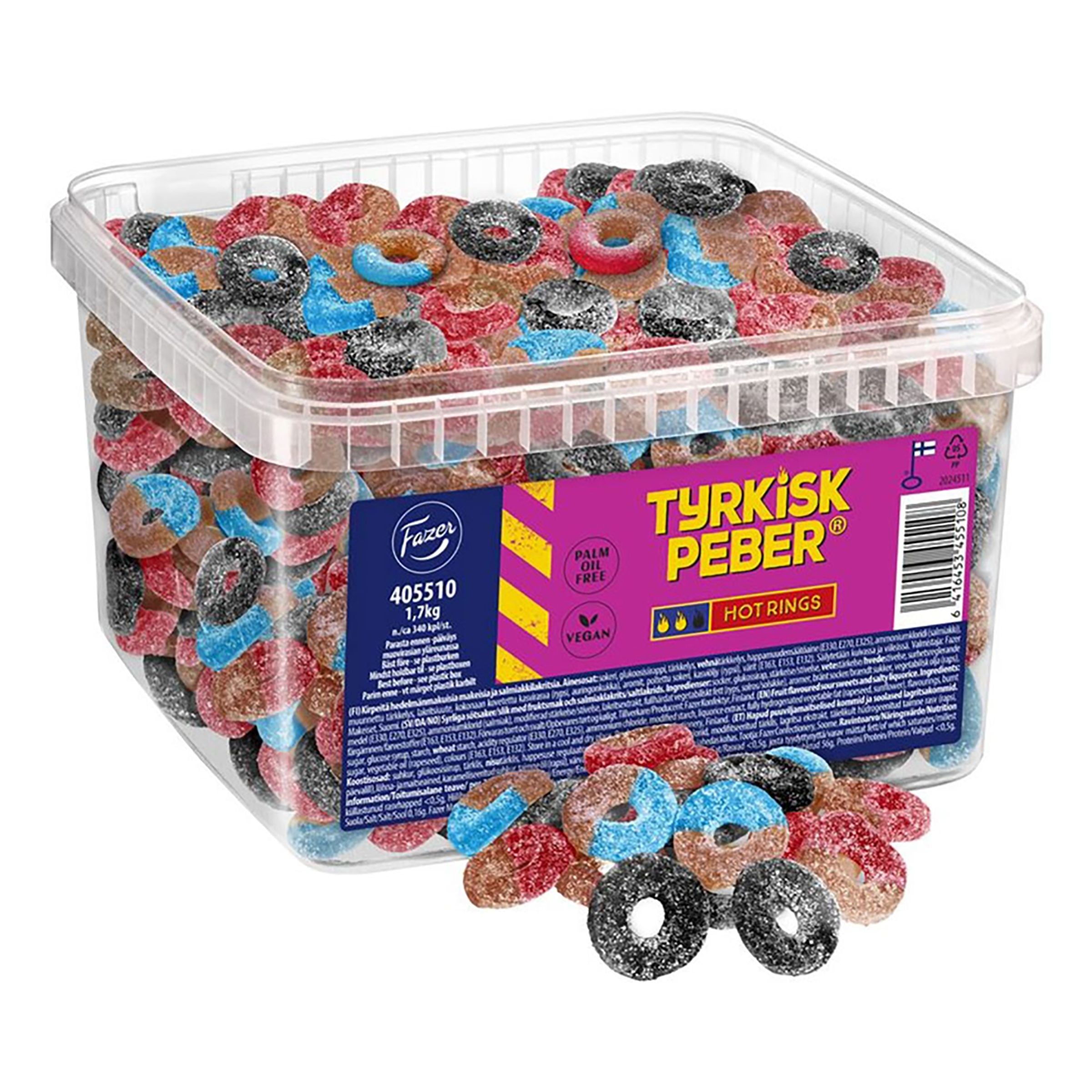 Fazer Tyrkisk Peber Hot Rings Storpack - 1,7 kg