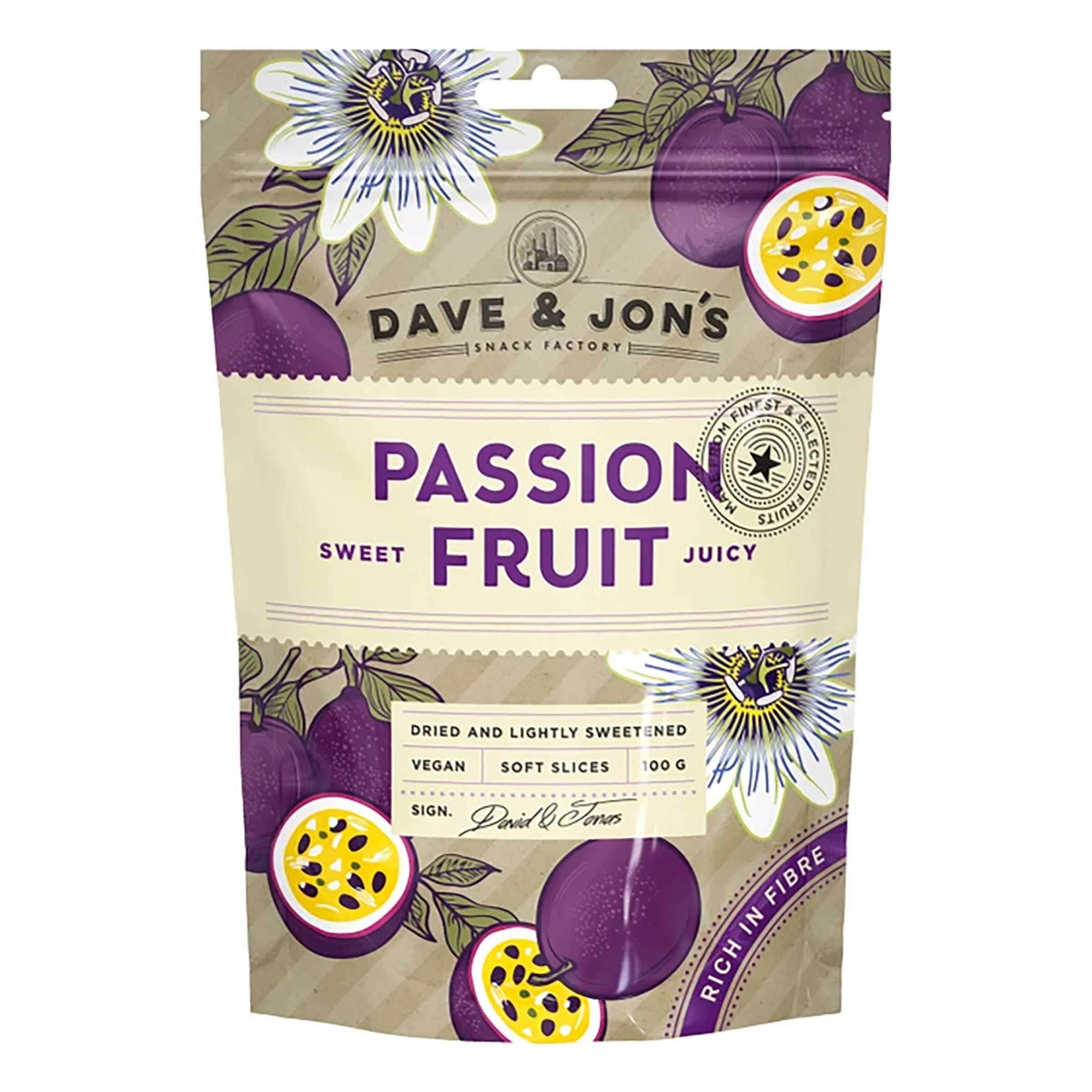 Dave & Jon's Torkad Passionsfrukt - 100 g