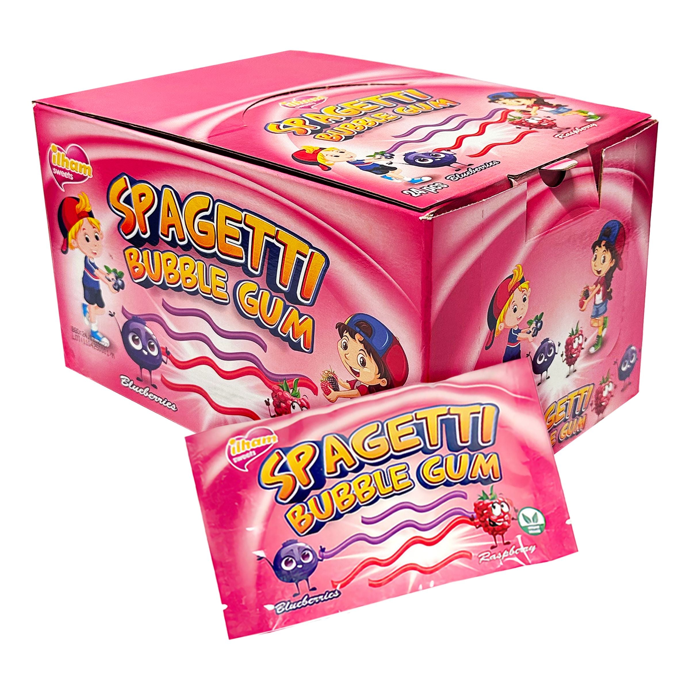 Spaghetti Bubble Gum Blueberry & Raspberry Storpack - 24 x 40 g
