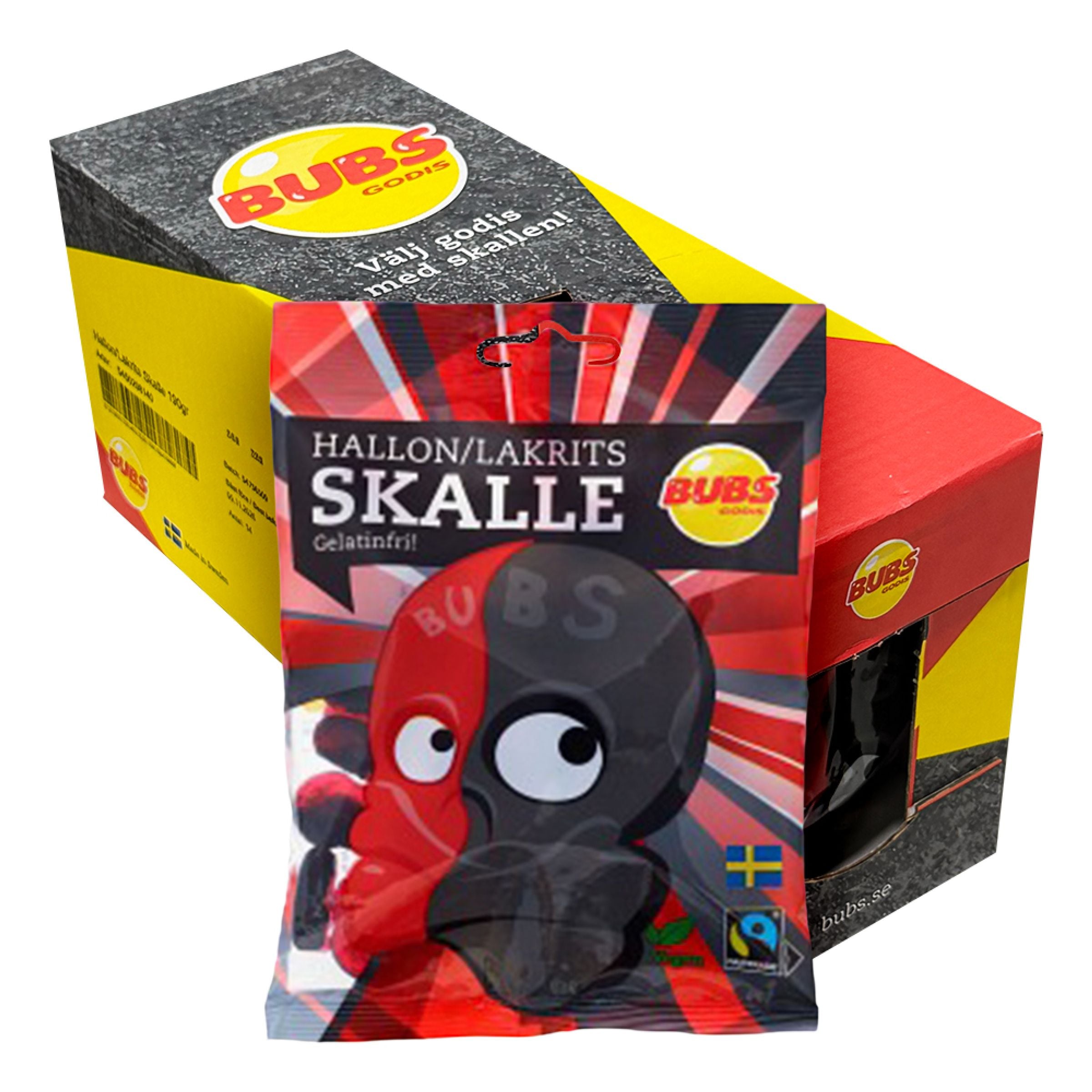 BUBS Raspberry Salty Licorice Skalle Storpack - 14 x 190 g